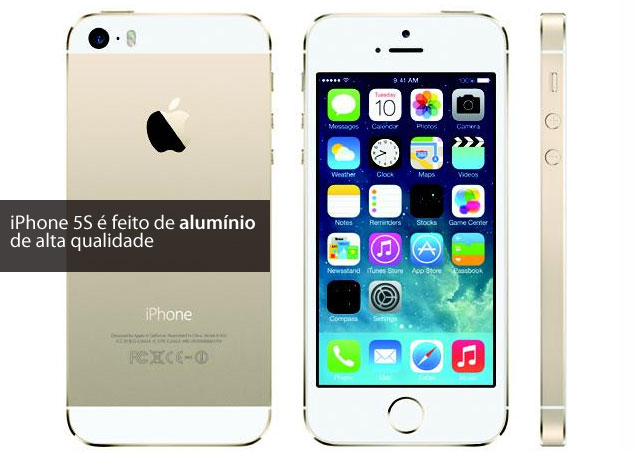 iPhone 5S &eacute; feito de alum&iacute;nio de alta qualidade