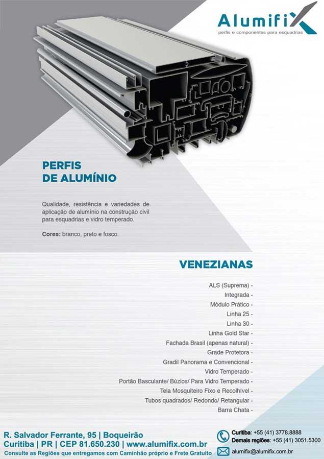 Linha de Perfis de Alumínio e Venezianas Alumifix