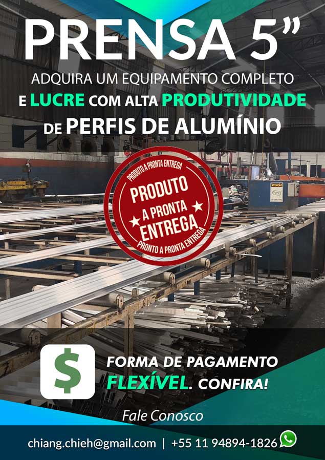 Prensa Perfils de Aluminio Lucre Alta Produtividade