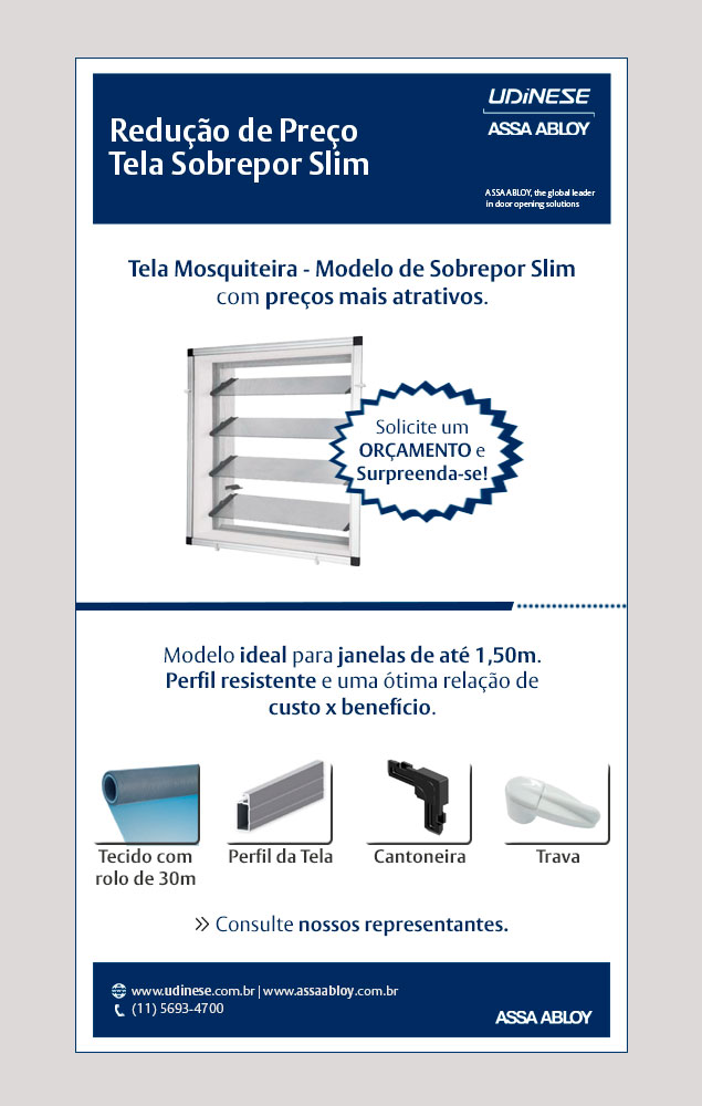 Tela Mosquiteira de Sobrepor Slim - Confira!